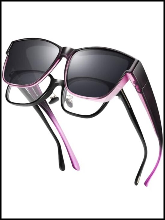 Oversized Square Polarized Sunglasses Fit Over Glasses UV400 Protection TR90 main image 4